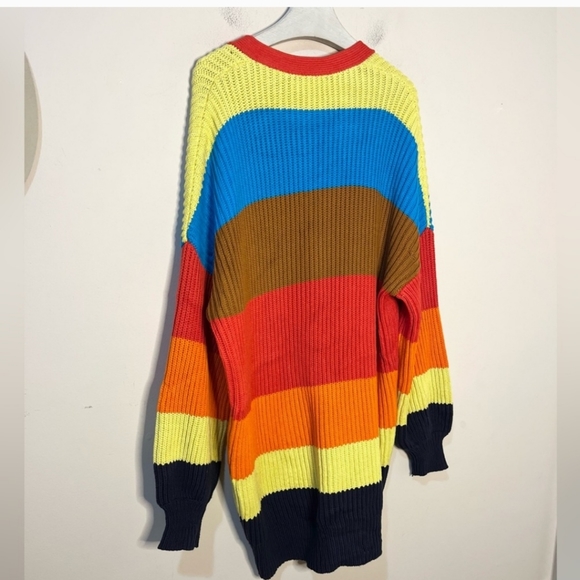 Chinti & Parker Rainbow Riviera Stripe Chunky Knit Cardigan, fit like XL - Picture 3 of 9